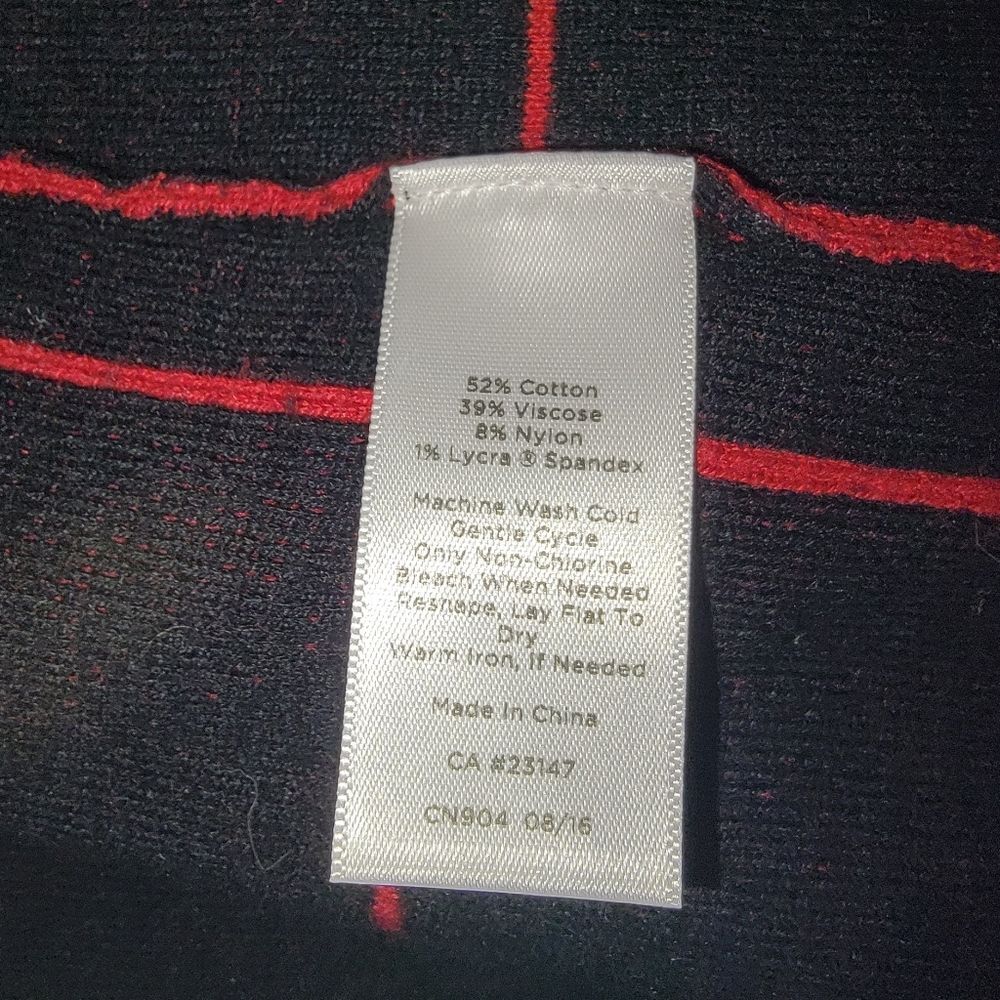 Talbots Windowpane Red & Black Open Front Cardiga… - image 5